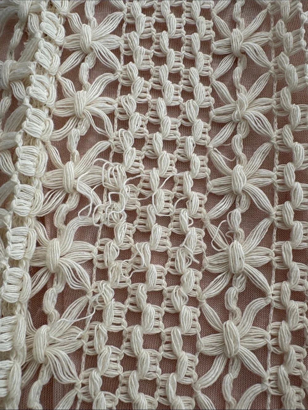 Free People Cream Crochet Pencil Skirt